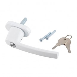 WINDOW HANDLE  LOCKABLE WHITE