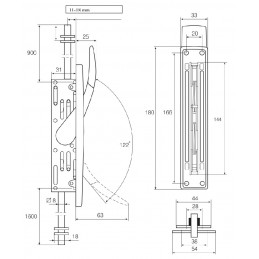 DOOR FLUSH BOLT ABLOY 3000 BRASS/POLISHED (BARS 0,9m+1,6m)