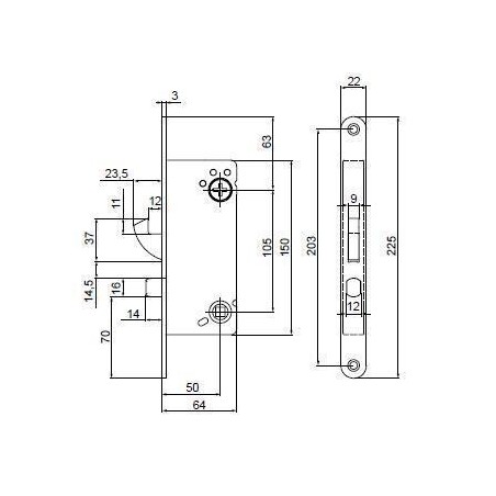 Sym1945 Lock MORTISE LOCK ASSA 2002-50 SYM EVOLUTION CONNECT